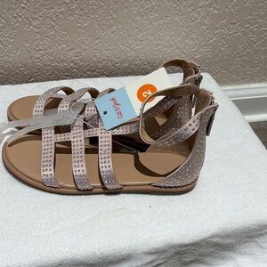 Cat & Jack Women's Sandals - Tan with Silver Accents